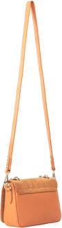 Leren schoudertas Dames oranje - One Size