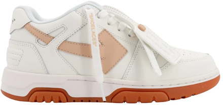 Leren sneakers met iconische ritssluiting Off White , White , Dames - 36 EU
