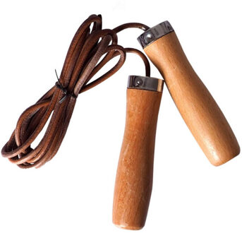 Leren springtouw laten vallen Bruin - One size