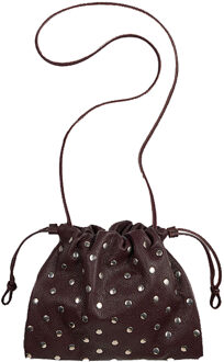 Leren tas met studs Cora  bordeaux - One Size,