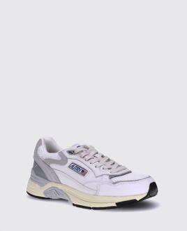 Leren Textiel Lage Sneakers Wit