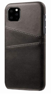 Leren Wallet back case iPhone 12 / iPhone 12 Pro black Zwart