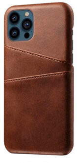 Leren Wallet Back case iPhone 14 Pro bruin
