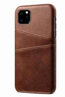 Leren Wallet back case - Portemonnee hoesje - iPhone 11 Pro Max bruin