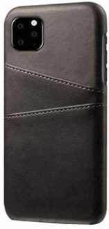 Leren Wallet back case - Portemonnee hoesje - iPhone 11 Pro Max zwart