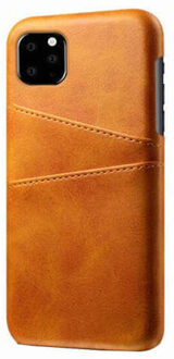 Leren Wallet back case - Portemonnee hoesje - iPhone 11 tan