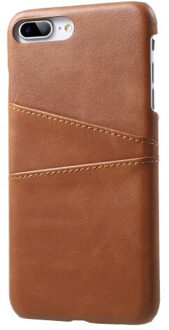 Leren Wallet back case - Portemonnee hoesje - iPhone 7 / 8 Plus bruin