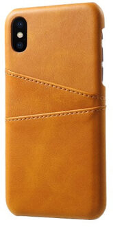 Leren Wallet back case - Portemonnee hoesje - iPhone X / XS tan