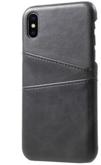 Leren Wallet back case - Portemonnee hoesje - iPhone X / XS zwart