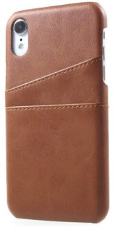 Leren Wallet back case - Portemonnee hoesje - iPhone XR bruin