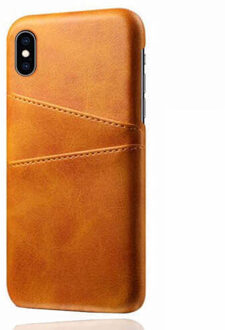 Leren Wallet back case - Portemonnee hoesje - iPhone XS Max tan