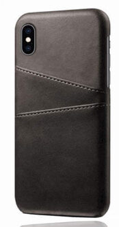 Leren Wallet back case - Portemonnee hoesje - iPhone XS Max zwart
