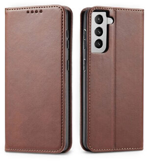 Leren Wallet case Luxe Samsung Galaxy S21 bruin