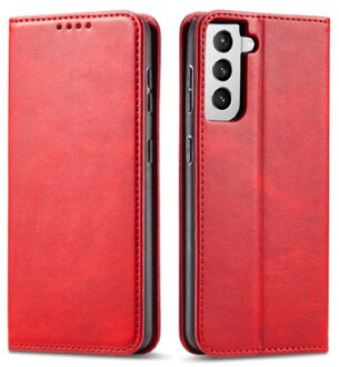 Leren Wallet case Luxe Samsung Galaxy S21 rood