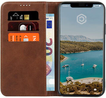 Leren Wallet case - Portemonnee hoes - iPhone 11 Pro Max Bruin