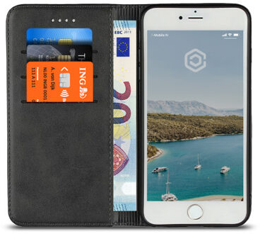 Leren Wallet case - Portemonnee hoesje - iPhone 7 / 8 Plus zwart