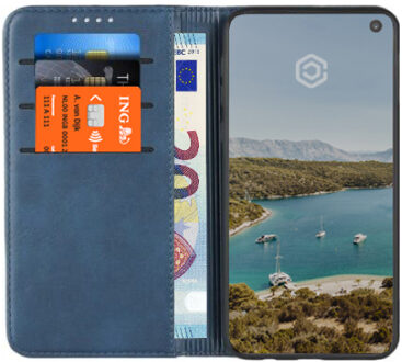 Leren Wallet case - Portemonnee hoesje - Samsung Galaxy S10e Blauw