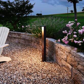 Lerna LED tuinpadverlichting, hoogte 100 cm, CCT, grijs, stopcontacten donkergrijs