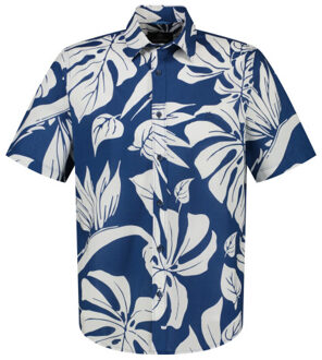 Lerros Heren overhemd 24520261 473 space blue - maat 4XL Blauw