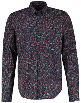 Lerros Heren overhemd 24d1468 485 classic navy Blauw - XL