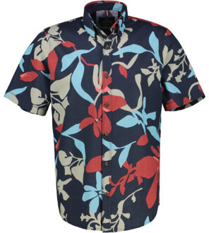 Lerros Heren overhemd 25424091 485 classic navy Blauw - 4XL