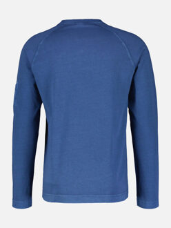 Lerros Shirt met serafino kraag Blauw - XL