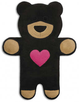 Leschi Warmtekussen Teddy de beer - Zwart/Roze