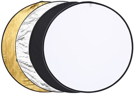 Leshp 110Cm 5-In-1 Inklapbare Multi-Disc Light Reflector Doorschijnend Zilveren Gouden Wit En Zwart voor Studio Fotografie