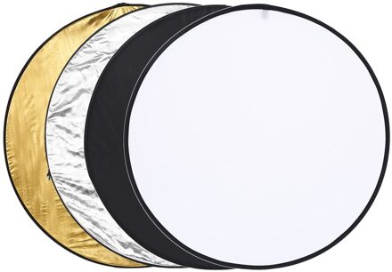 Leshp 110Cm 5-In-1 Inklapbare Multi-Disc Light Reflector Doorschijnend Zilveren Gouden Wit En Zwart voor Studio Fotografie