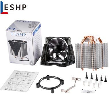 Leshp Cpu Cooler Ultrastille 20Db (Een) met 90Mm Fan Vier Pure Koperen Heatpipes Vier-Draad Voor Pc Computer Lange Levensduur Compact Italy