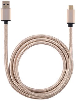 Leshp Metalen Shell Nylon Gevlochten Lichtgewicht Duurzaam Veilig Grote Stroom USB3.0A Naar Usb Type-C Opladen Gegevens Charger 1M Kabel Goud