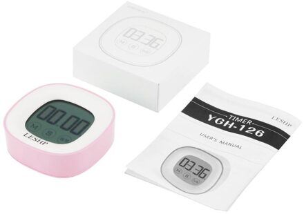 Leshp Vierkante Tastbaar Lcd Digitale Scherm Led Backlight 4 Cijfers Display Digitale Magnetische Terug Keuken Timer Countdown Timer licht rood