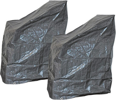 Lesli Living 2x stuks lesli living beschermhoes - stapelstoelen - grijs - 68 x 120 cm- tegen vuil en vocht