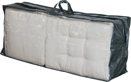 Lesli Living Beschermhoes - met rits - grijs/groen - voor stoelkussens - 130 x 32 x 50 cm