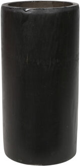 Lesli Living Kaarshouders/waxinelichthouders bamboe grijs/groen 16 cm