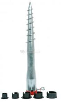 Lesli Living Parasolharing - staal - D6,5 cm x H58 cm - grondpen - Parasolvoeten Zilverkleurig