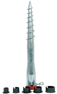 Lesli Living Parasolharing - staal - D6,5 cm x H58 cm - grondpen - Parasolvoeten Zilverkleurig