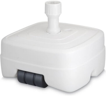 Lesli Living Parasolvoet met wieltjes - vierkant - wit - 48 x 48 cm - 50 liter - kunststof - vulbaar