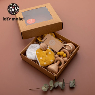 Let's Make 1 Set Baby Teether Toys Pacifier Clips Chain Beech Wooden Rattles Bunny Ear Bracelet Baby Gift For Children's Product