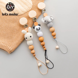 Let'S Make 1Pc Wooden Pacifier Chain Animal Pacifier Clip Baby Teether Toys Baby Stroller Accessories New Born Baby Toys
