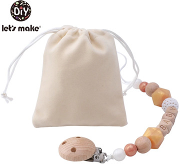 Let'S Make 1Pc Wooden Pacifier Chain Personalized Pacifier Clip Baby Teether Toys Baby Stroller Accessories New Born Baby Toys