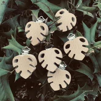 Let's Make 20pcs Turtle Leaf Pacifier Clip Baby Toys Pacifier Clip Wooden Baby Pacifier Clip For New Born Baby