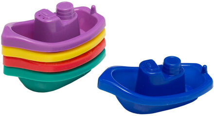 Let's Play 5x Badspeelgoed - boot - gekleurd - kunststof - 10 x 3,5 cm Multi