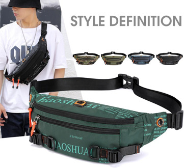 Letter Waist Packs Male New Multifunctional Men Chest Pack Travel Waist Belt Bag Tactical Nylon Shoulder Bags Anti-theft Pocket