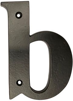Letterboekje - B - Metaal - Zwart - Hoogte 10cm
