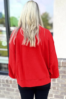 Letterprint Casual Sweatshirt - maat L Rood