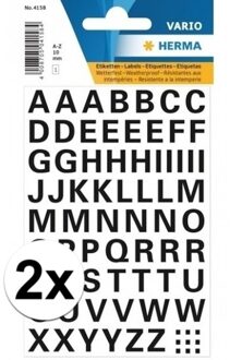 Letters stickers zwart 10mm - 130 stuks letters - A t/m Z stickervellen - Hobby kantoor artikelen