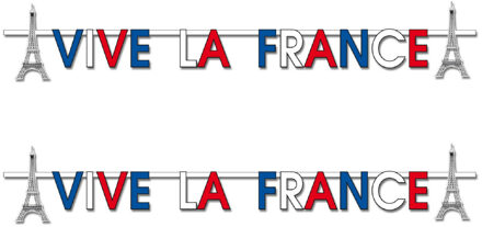 Letterslinger - 2x - viva la France - 2 meter - Frankrijk - themafeest decoratie