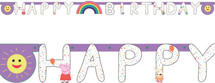 Letterslinger ""Happy Birthday"" Peppa Pig Paars 170 Cm