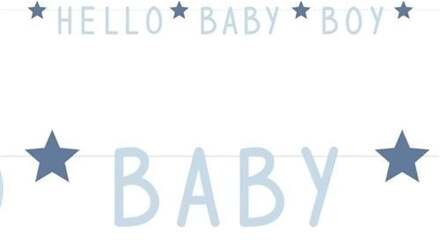 Letterslinger Hello Baby Boy 1 Meter Karton Blauw